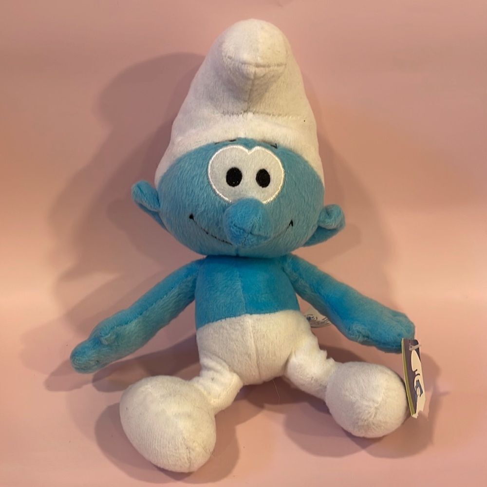SMURF The Smurfs 11" Plush 2013 Kelly Toys NWT Excellent Condition Blue & White